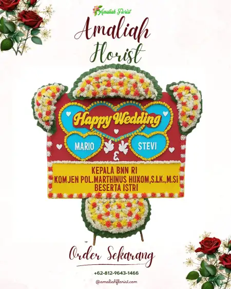 Papan Bunga Pernikahan Topo Tiga